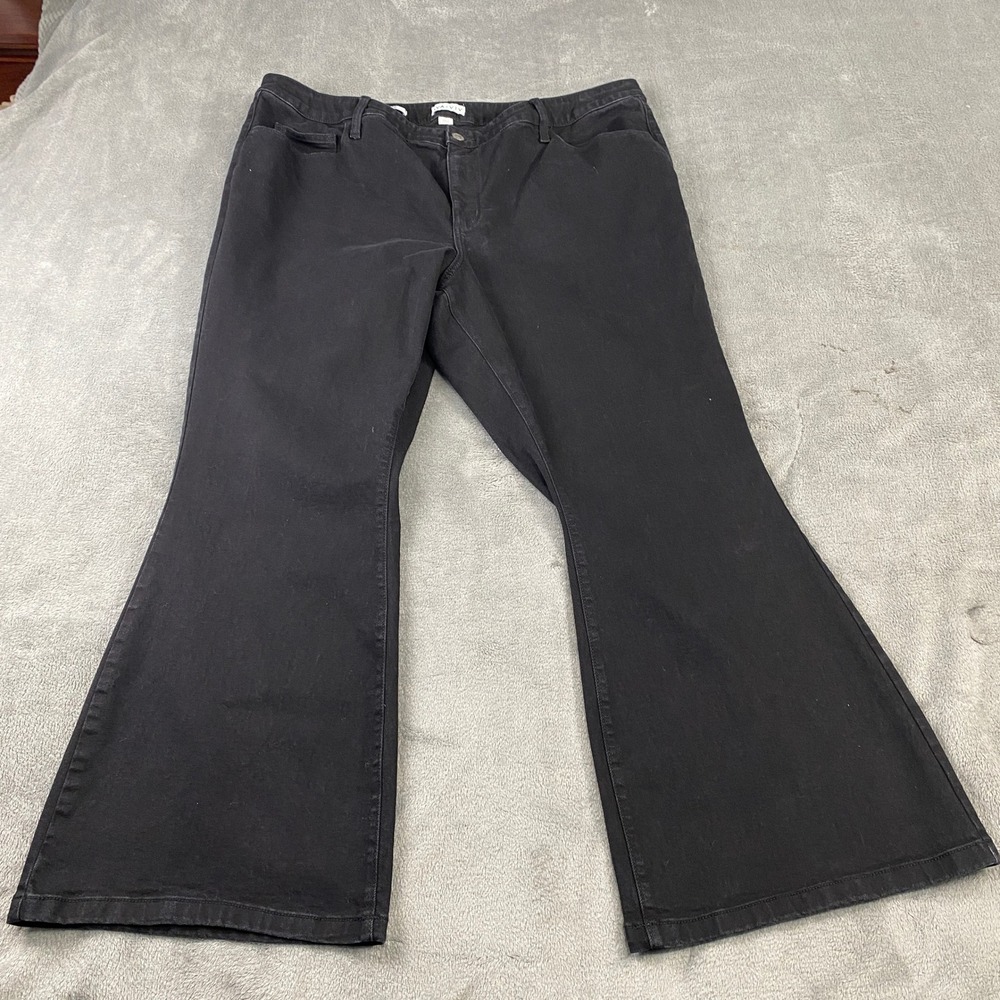 Ava & Viv‎ Flare Jeans Womens 24 Black High Rise Stretch Denim VN1126365
